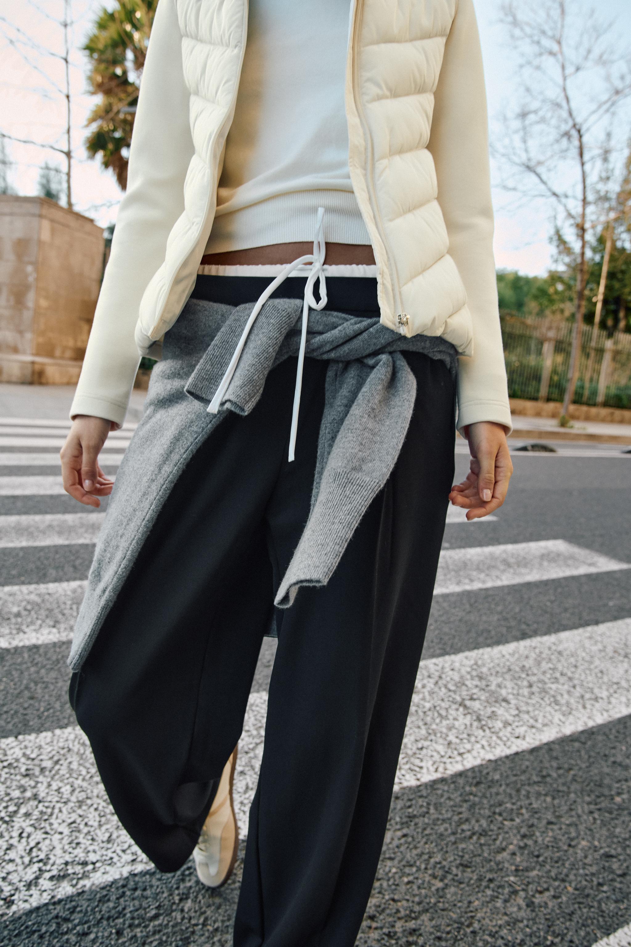 DOUBLE WAIST WIDE LEG PANTS